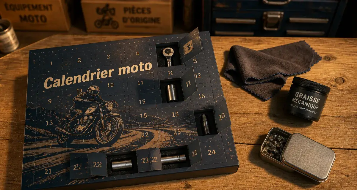 Calendrier de l avent moto ouvert avec mini outils et cliquet