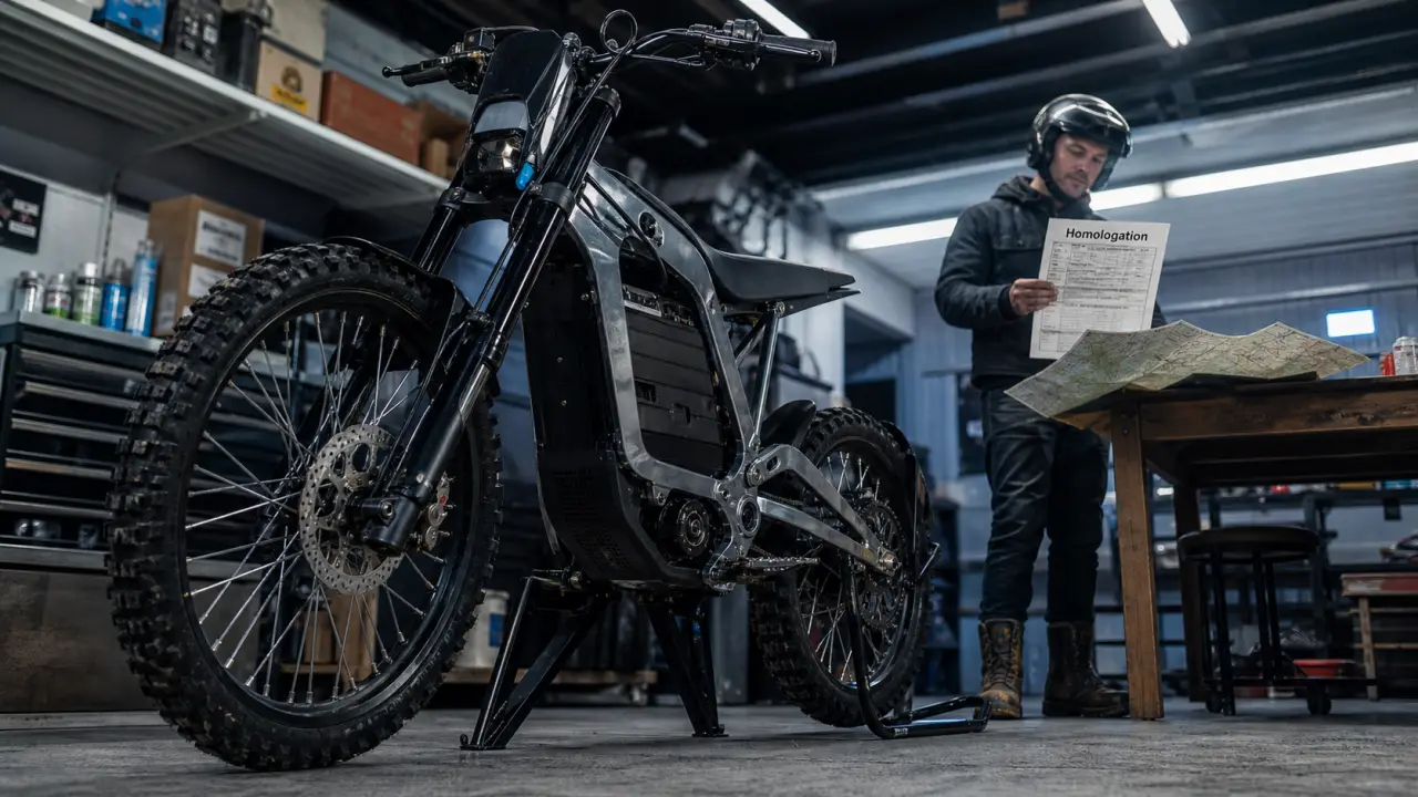 Moto électrique surron Sur-Ron Hyper Bee, Light Bee et Ultra Bee en garage