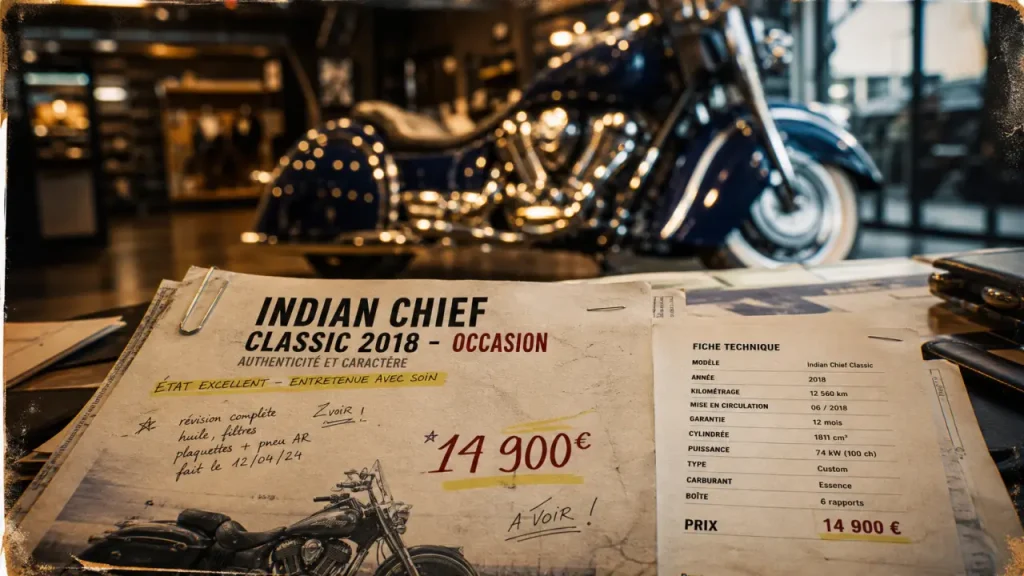 Moto Indian d’occasion : prix, kilométrage et garantie à vérifier avant l’achat