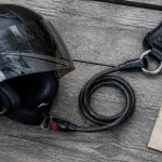 Antivol casque moto : câble 70 cm, cadenas à code
