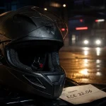 Casque moto batman homologué ECE 22.06, visière et fermeture D-ring visibles