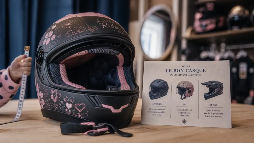 Casque moto fillette : intégral, jet ou cross selon l’usage réel