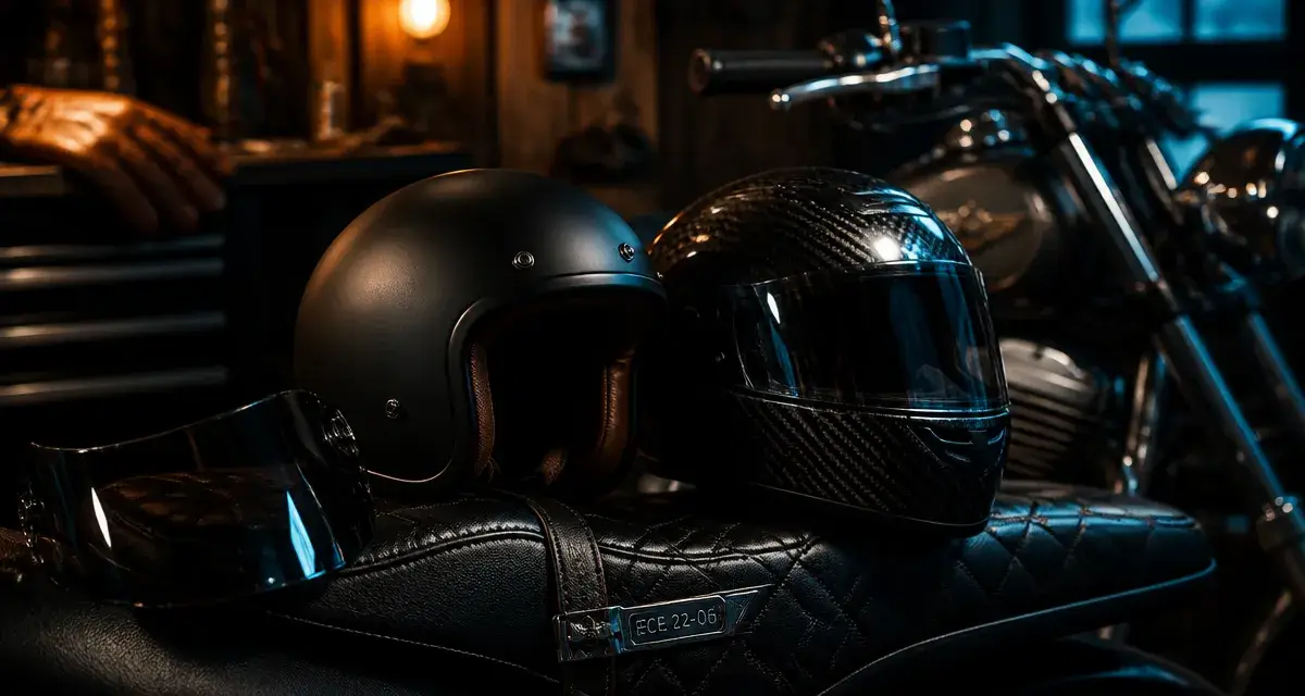 Casque moto pour custom jet et intégral noirs, style et protection