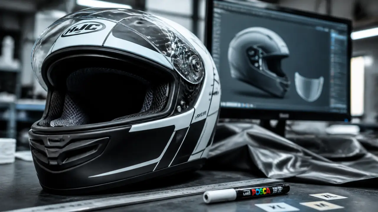 Casque personnalisable moto : couleurs, visière et stickers en atelier