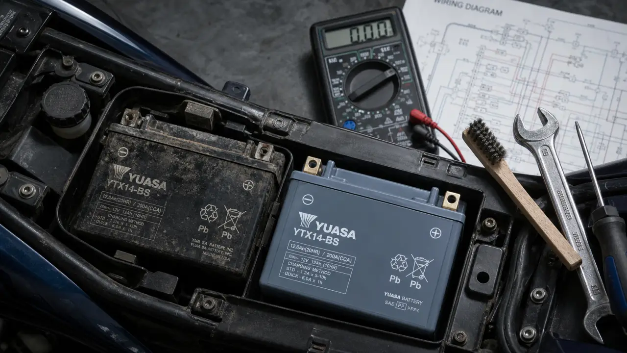 Changer batterie moto : ordre des bornes et étapes sans court-circuit