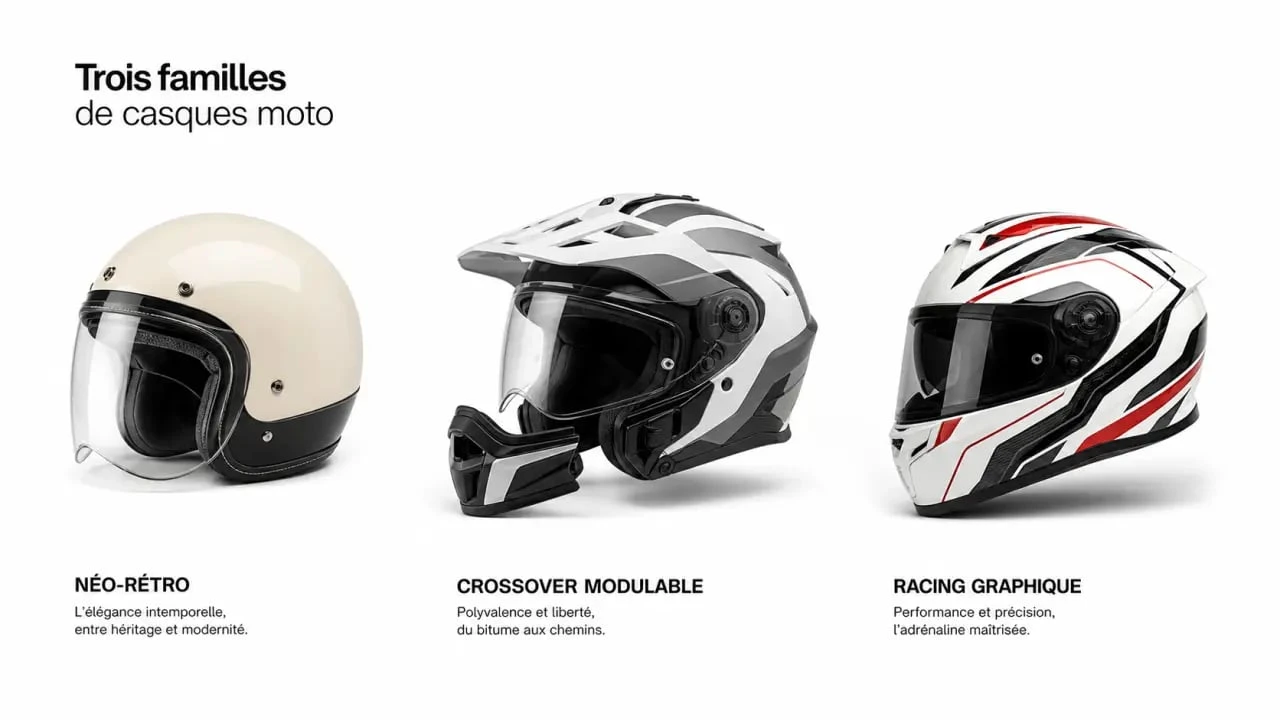 Casque moto original : trois styles, vintage, crossover et racing