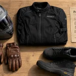 Pack équipement moto : casque, blouson, gants et chaussures