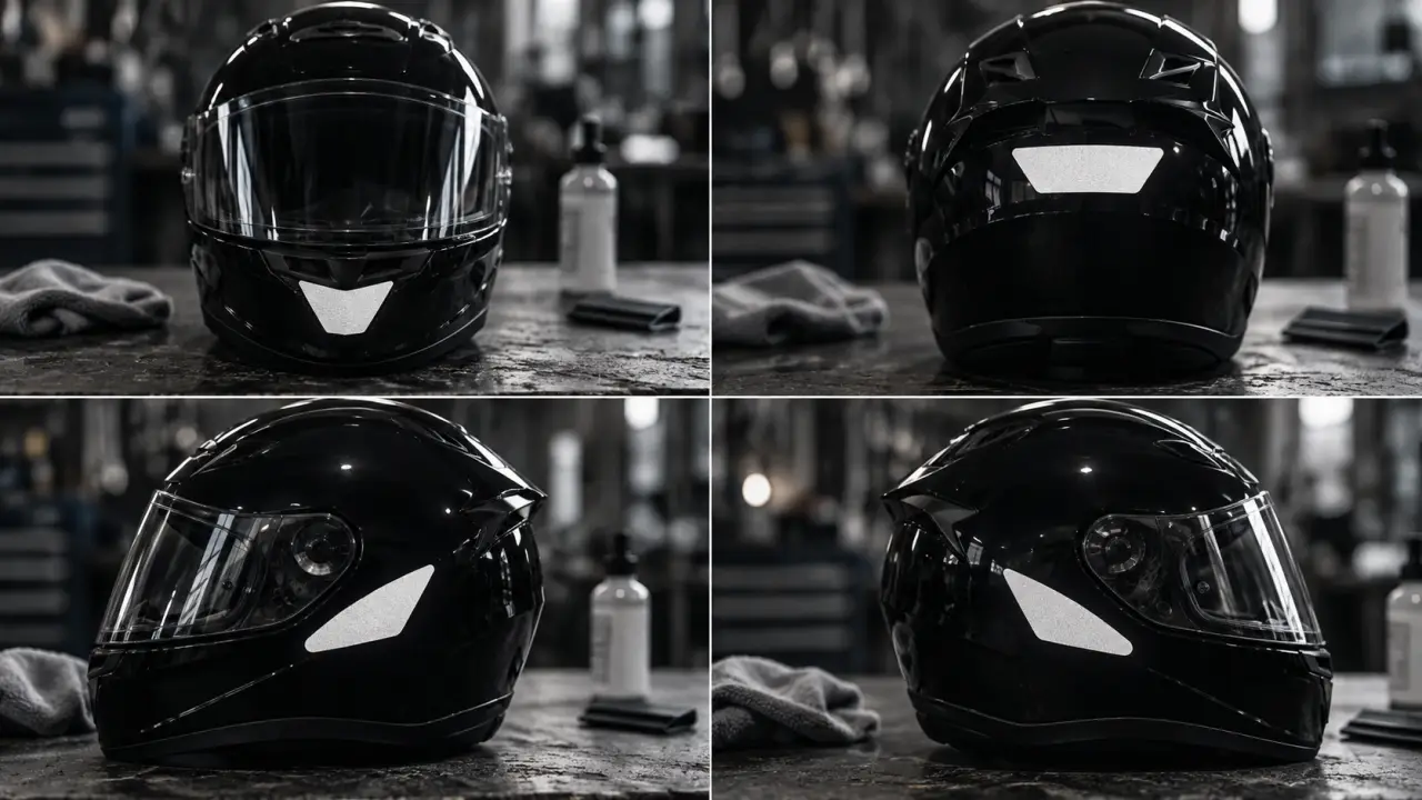 Autocollant casque moto rétro-réfléchissant pour visibilité et conformité