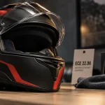 Casque moto Scorpion EXO intégral urbain, noir mat rouge, visière ouverte