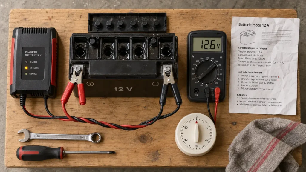 Charger une batterie moto : le bon chargeur et les gestes qui évitent la surchauffe