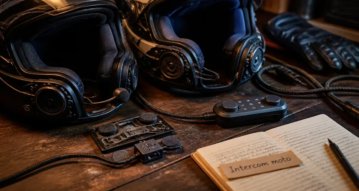 Intercom casque moto : deux casques pré-appairés côte à côte