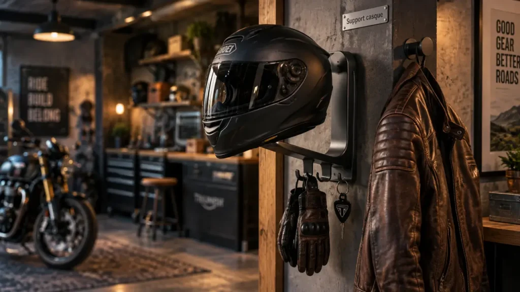 Support casque moto : 5 raisons d&rsquo;adopter le rangement mural pour protéger votre équipement