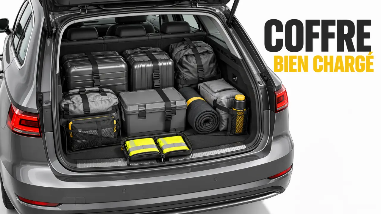 Répartition des bagages dans une voiture avant un long road trip