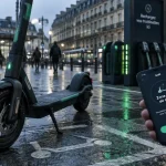 Location trottinette électrique : trottinette en station, pass et zone de fin de course