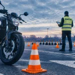 Piste moto french permis à Villepinte : moto école et moniteur sur la piste