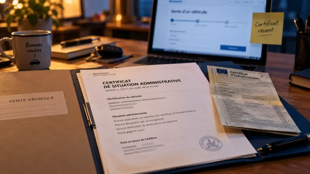 Situation administrative du véhicule : un certificat gratuit, deux vérifications avant la vente