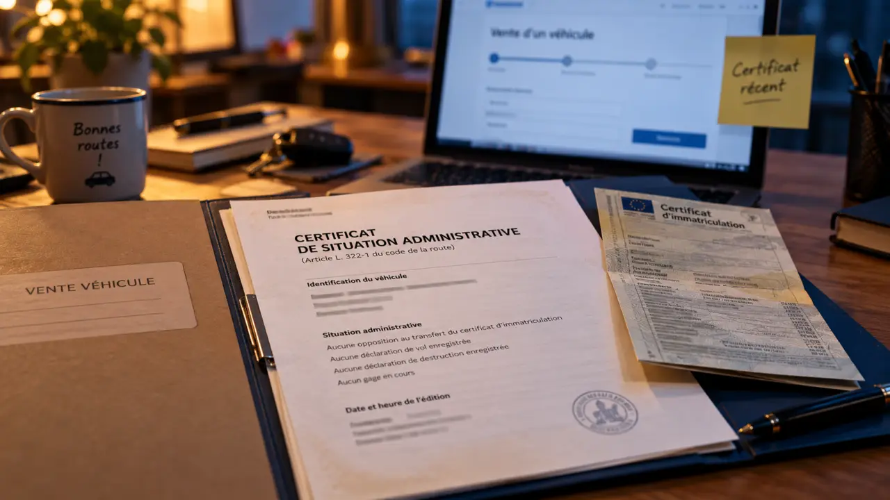 Situation administrative vehicule : certificat gratuit